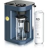 Bluevua RO100ROPOT-Lite(UV) Countertop Reverse Osmosis Water Filter System, 7-Stage Purification with UV and Remineralization, 3:1 Pure to Drain, Portable Water Purifier (Blue)