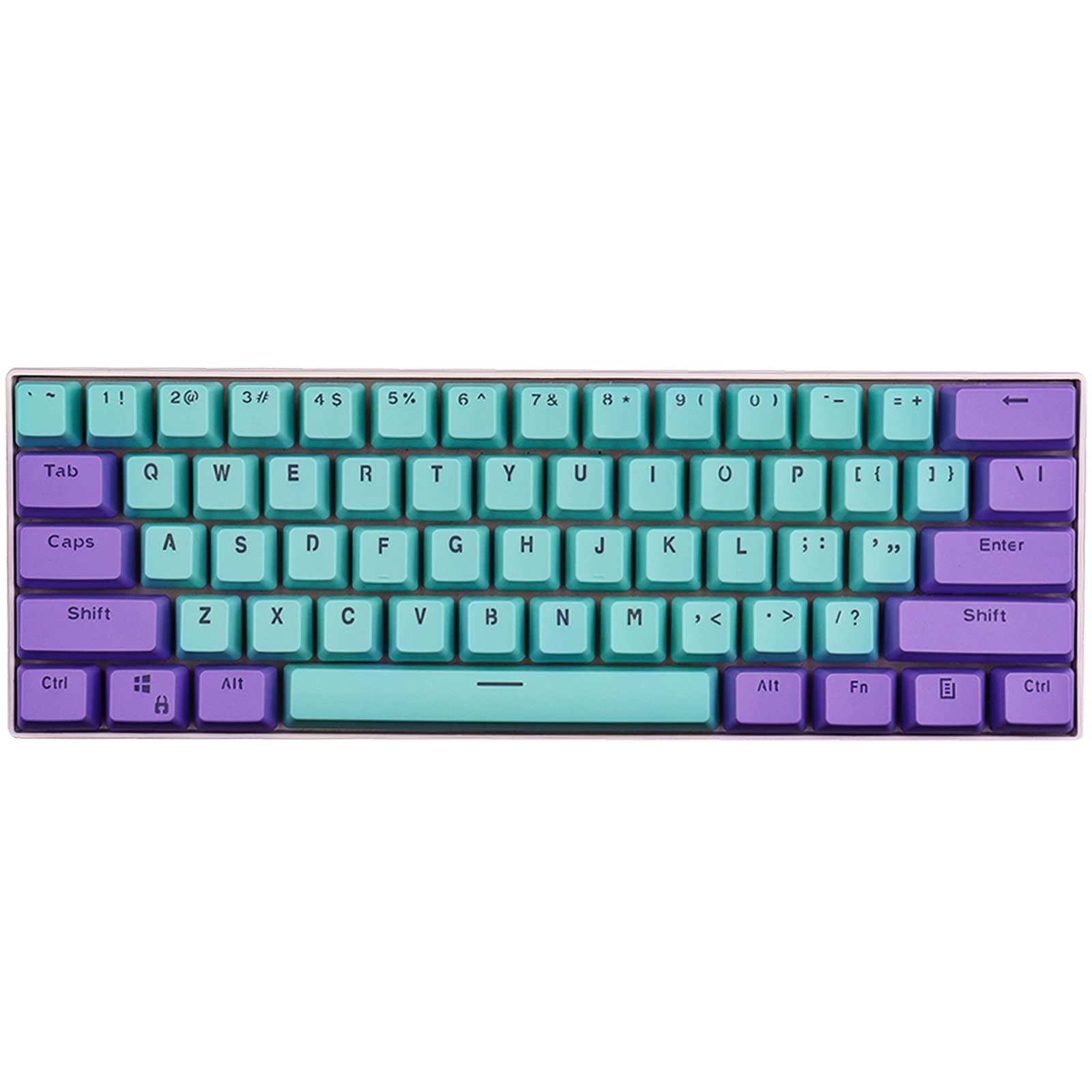 KEEZSHOP Keycaps, 61 Keycaps Backlight Two-Color Mechanical Keypad PBT Keycap For GH60 / RK61 / ALT61 / Annie/Keyboard Poker Keys,Only sell keycaps