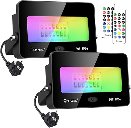 Onforu 30W Foco RGB Led (2 Pack), Foco Colores con Control Remoto ...