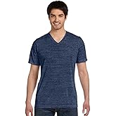 Bella + Canvas Unisex Jersey Short-Sleeve V-Neck T-Shirt M NAVY MARBLE