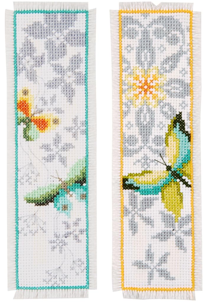 Vervaco Butterfly Bookmarks Counted Cross Stitch Kit, Multi-Colour, Set of 2