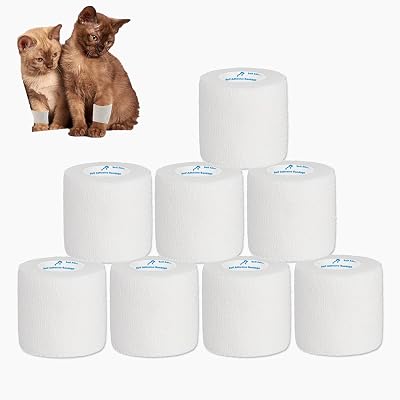 ANAMPION Self Adhesive Bandage Roll 8 x 2in x 5yd White 8pk Sports Tape