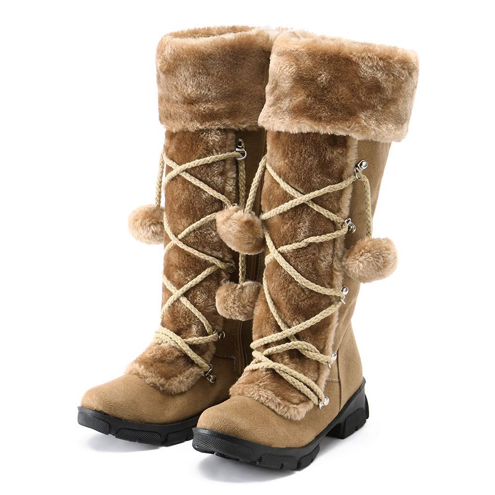 Scarpe da lavoro Topgrowth Stivali Alti Donna Piatto Invernali Stivali  Equitazione Eleganti Lunghi Pelliccia Caldo Camoscio Scamosciati Stivaletti  Stivali da Neve urban-earth.co.uk