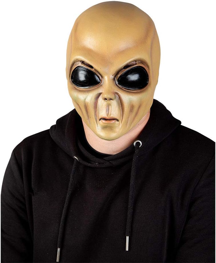 Wicked Costumes Adult Latex Alien Mask Halloween Fancy Dress Accessory, Brown