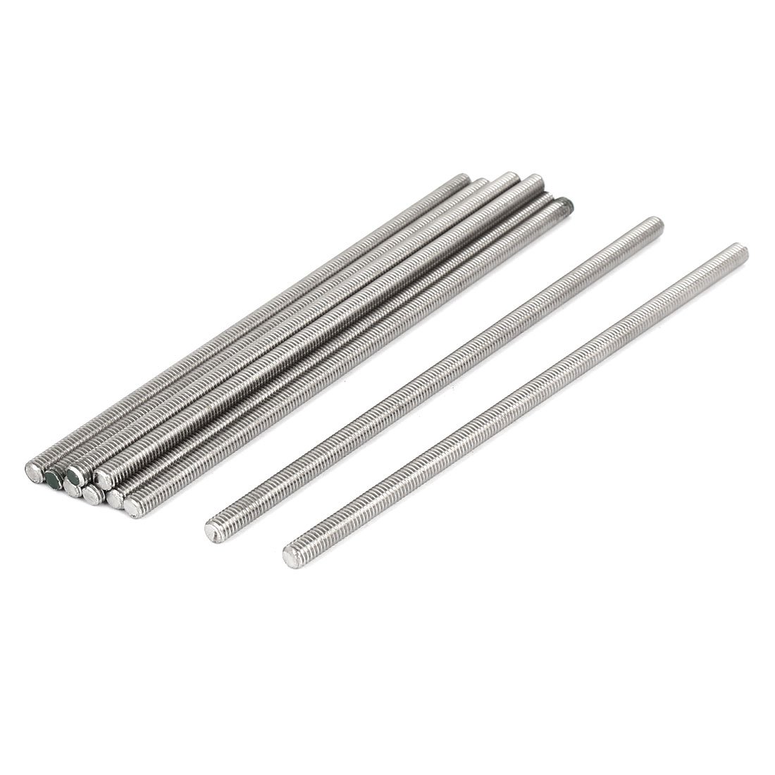 sourcingmap M6 x 160mm 304 Stainless Steel Fully Threaded Rods Hardware Silver Tone 10 Pcs