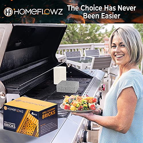 Homeflowz Grill Brick 4 Pack Grill Cleaning Bricks for BBQ Refined