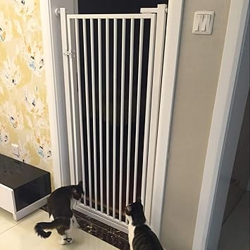 Amazon Com Extending Metal Pet Gate White Secure Cat Dog