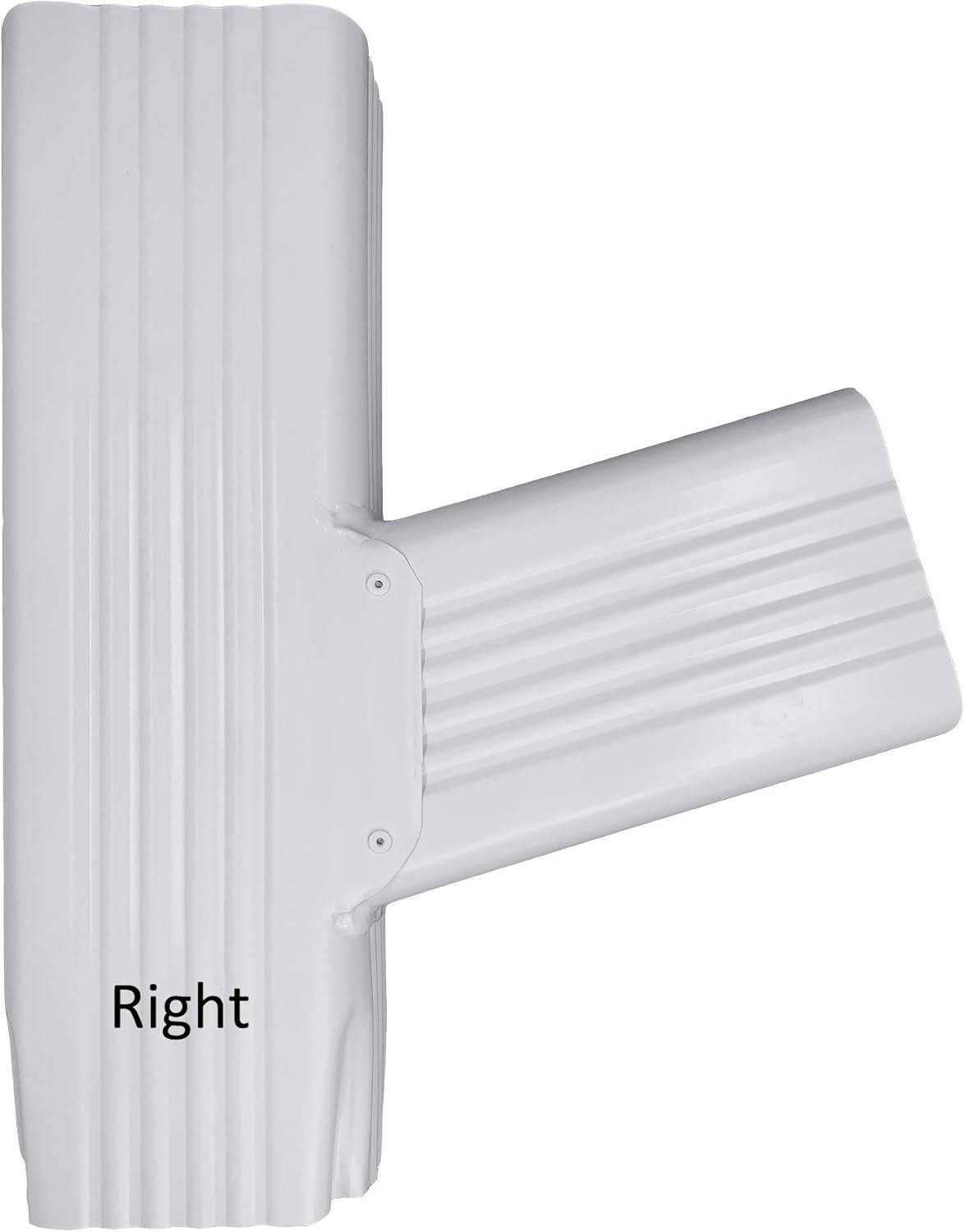 "T" Downspout Gutter Funnel Brings 2 Downspouts into 1 (3x4 Right