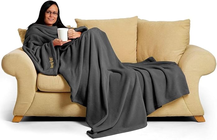 Snug Rug Deluxe En Polaire La Couverture Avec Manches Pour Adulte Mure 60 X Porte 214 X 152cm Gris Amazon Fr Cuisine Maison