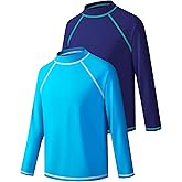 Boys Rash Guard Swim Shirt Long Sleeve UPF 50+ Sun Protection Kids Girls Youth Fishing Water Beach UV SPF Swimwear Quick Dry