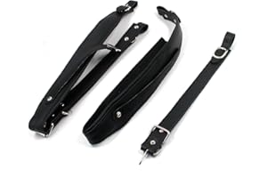 Geesatis 1 Pair Accordion Shoulder Straps Adjustable Shoulder Belts Straps for 16-120 Bass Accordions, PU Leather, Soft Accordion Straps