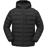 Rdruko Men's Puffer Jacket With Hood Winter Water-Resistan Casual Warm Coat Insulated for Hiking Travel