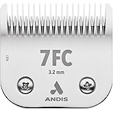Andis 72600 UltraEdge Detachable Blade, Size 7FC, 1/8in Cut, Chrome | Carbonized steel for long-lasting sharpness, ideal for short body trims &amp; sanitary dog grooming