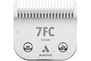 Andis 72600 UltraEdge Detachable Dog Clipper Blade - Constructed of Carbonized Steel, Specialized Hardening Process for Long Cutting Life - 1/8-Inch-Long Hair Cutting - Size-7FC, Chrome