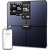YINOLIFE Smart Scale for Body Weight, 4.3" Color Display Digital Weight Scale, High Precision Wi-Fi Bathroom Scale with BMI, Body Fat, Muscle Mass, 20 Body Composition Scale Sync App, 400 lbs, Black