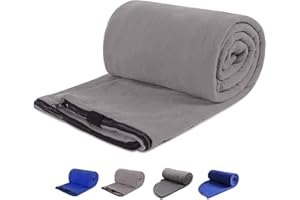 REDCAMP Fleece Sleeping Bag Liner for Adult Warm or Cold Weather, 75" Long Full Sized Zipper Camping Blanket for Outdoor Indo