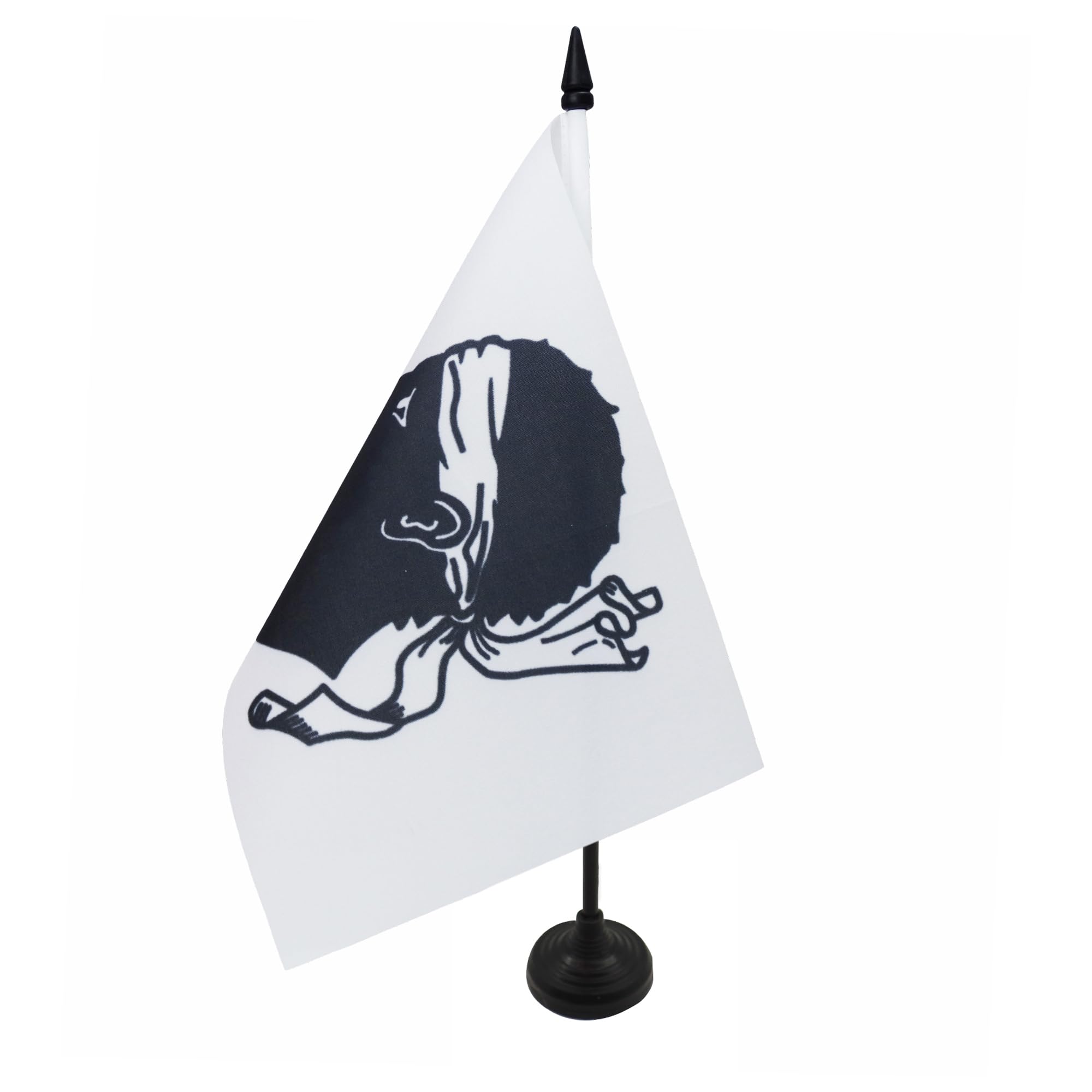AZ FLAG Corsica Table Flag 5'' x 8'' - French region of Corse Office Decoration 100% Polyester 21 x 14 cm - Mini Desk Flag with Pole and Black Plastic Base — image 1