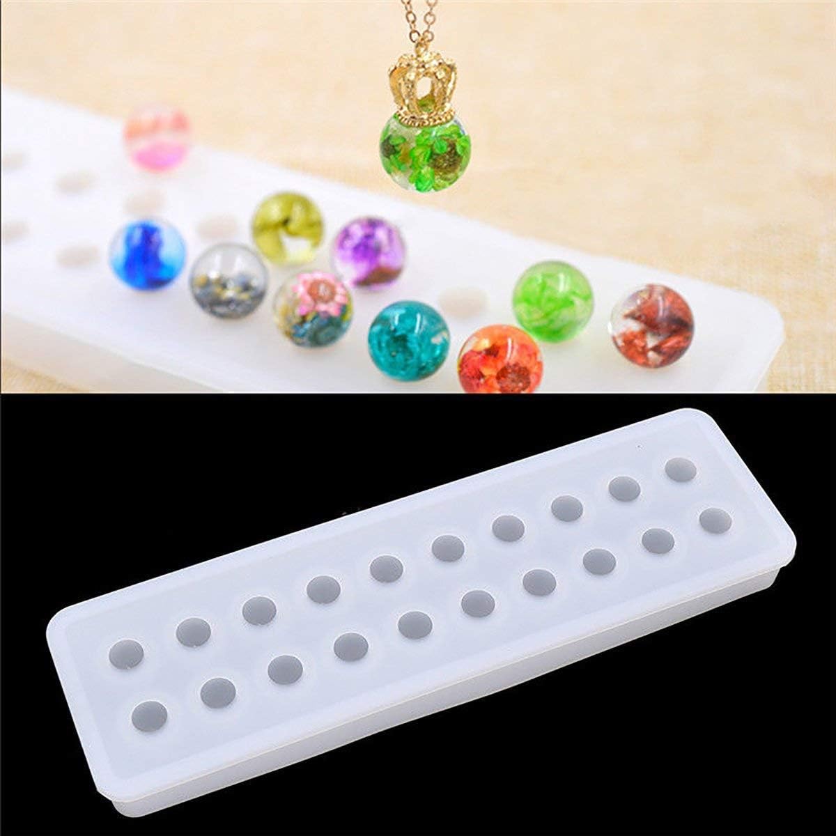 Silicone Beads Pendant Mold Mould Casting Resin for Necklace Bracelet Jewelry Making Craft DIY, White, Default - Image 3