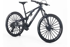 Kuasting 1:8 Scale Die-Cast Mini DS Dual Slalom Mountain Bike Toy FS Bicycle Model Alloy Mini Cake Topper Desktop Decoration Crafts for Cycling Lovers Bike Racers Athletes Children (Black)