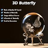 IFOLAINA 60mm Crystal Ball 3D Butterfly Paperweight Glass Sphere Decoration view 2