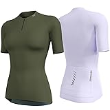 Wulibike Cycling Jersey Women Half Zipper Short