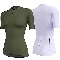 Wulibike Cycling Jersey Women Half Zipper Short