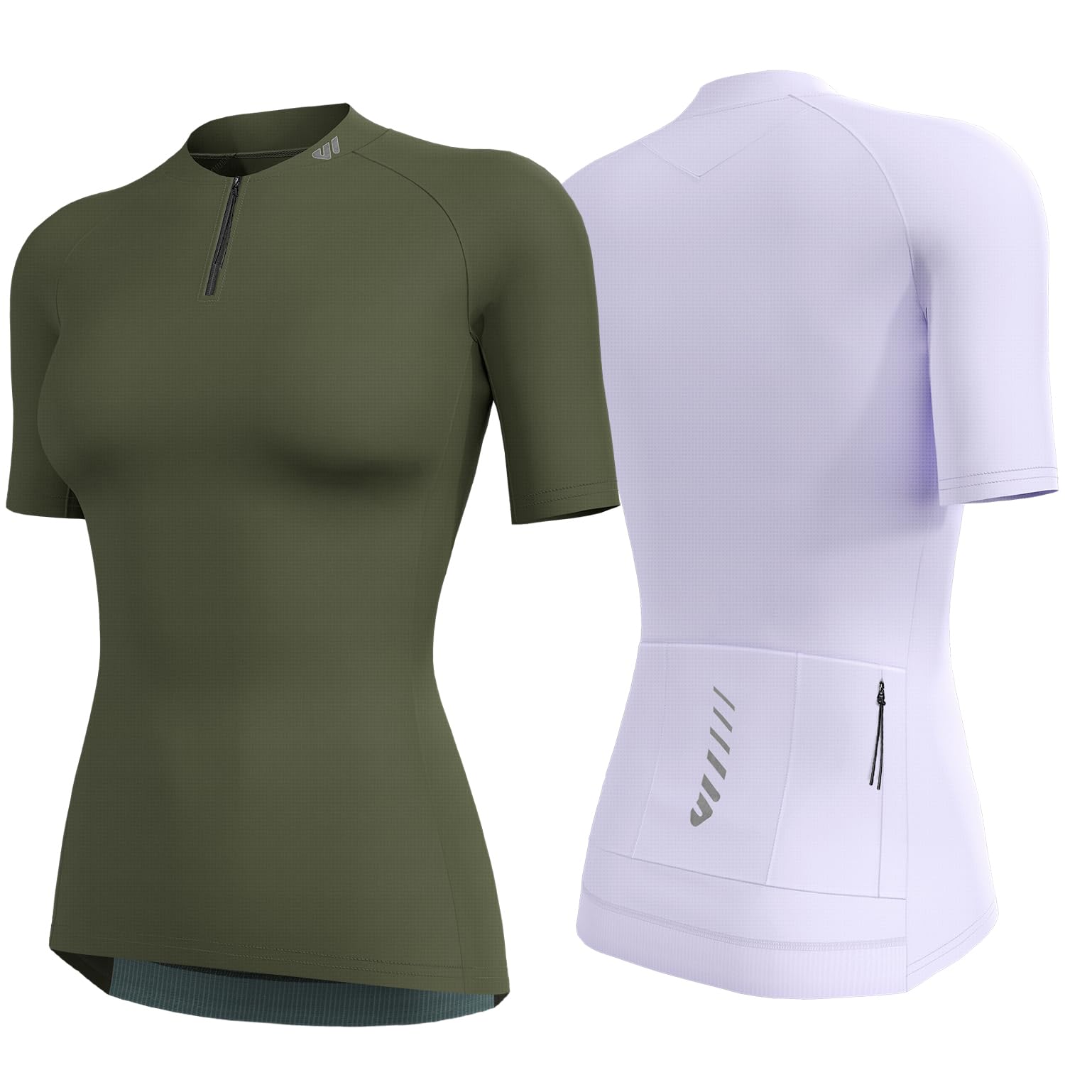 Wulibike Cycling Jersey Women Half Zipper Short
