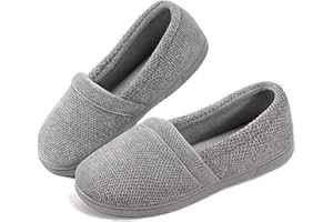 ULTRAIDEAS Women's Grace Closed Back Slippers, Memory Foam Loafer House Shoes with Rubber Sole