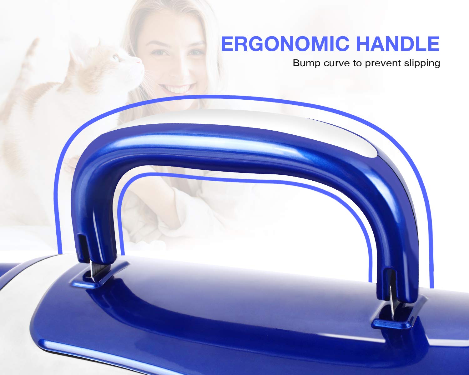 Pecute Professionale Essiccatore per Toelettatura per Cani Gatti, Asciugacapelli per Cani, velocità di Vento Regolabile, Soffiatore con 3 Ugelli, 2800 W, 60 Db Ultra Silenzioso