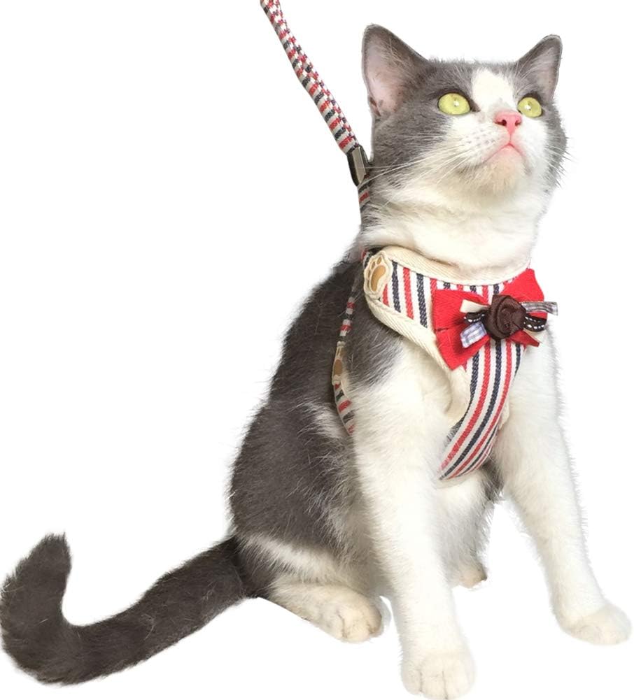 Pet Supplies KZHAREEN Cat Harness and Leash Set Adjustable Soft Mesh