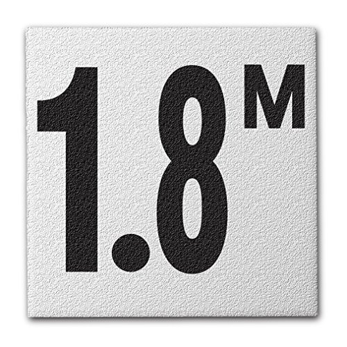 Ceramic Swimming Pool Deck Depth Marker " 1.8 M " Abrasive Non-Slip Finish, 4 inch Font