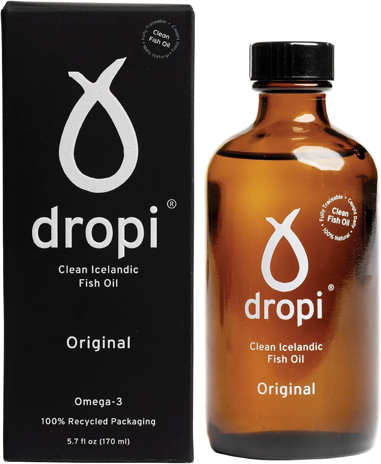 DROPI Clean Icelandic Fish Oil - 170ml Liquid (Unflavoured)