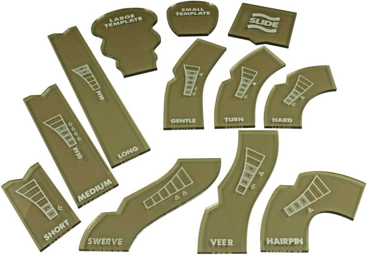 LITKO Gaslands Template Set, Translucent Bronze (12), Standard Scale Template Set