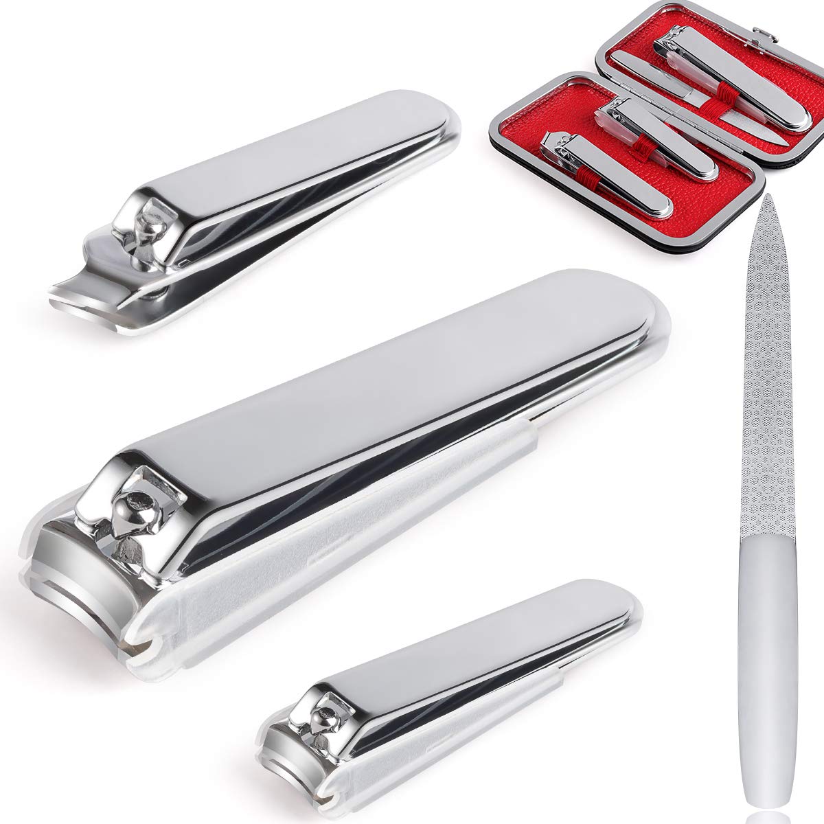 Nail Clippers,Bedace Toe Nail Clippers And Fingernail Clippers For Men/Women/Kids,4pic Nail Cutter Set Include Nail File