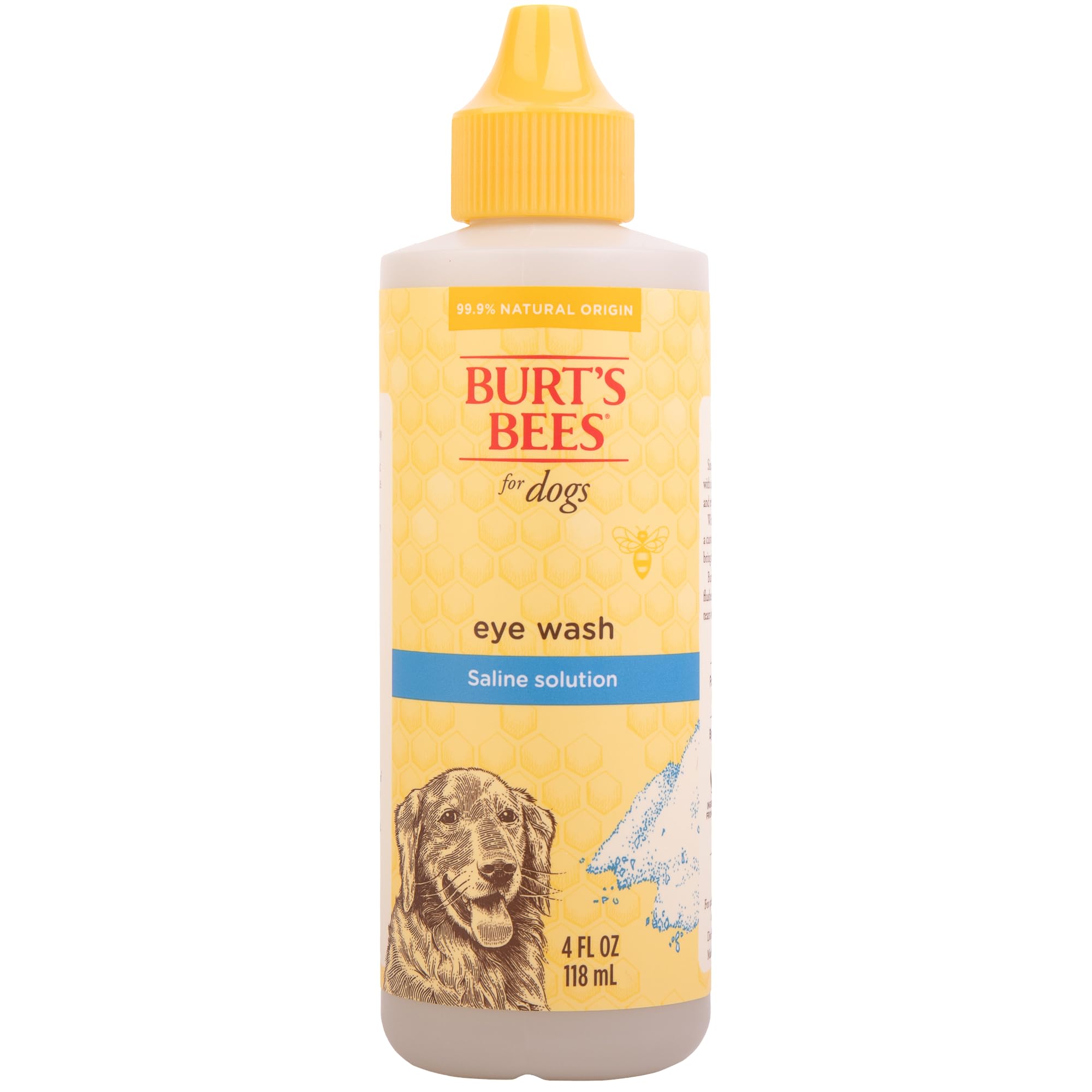 BURT'S BEES FOR PETS Eye Wash with Saline Solution for Dogs, 99.9% Natural Origin Formulas, Dog Eye Cleaner, Eye Wash for Dogs, Eye Treatment for Dogs, 4 oz