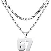 XOYOYZU Personalized Jersey Number Layered Necklaces for Men Stainless Steel Athletes Sports Number Chain for Men Baseball Basketball Football Gifts