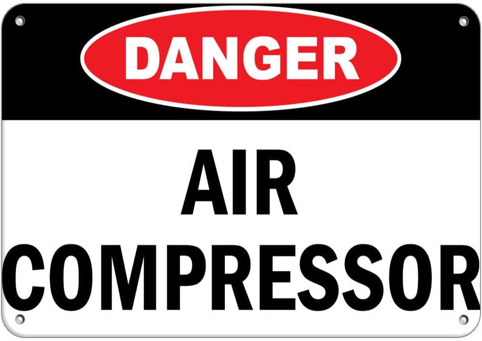 Danger Air Compressor Hazard Sign Flammable Vinyl Sticker