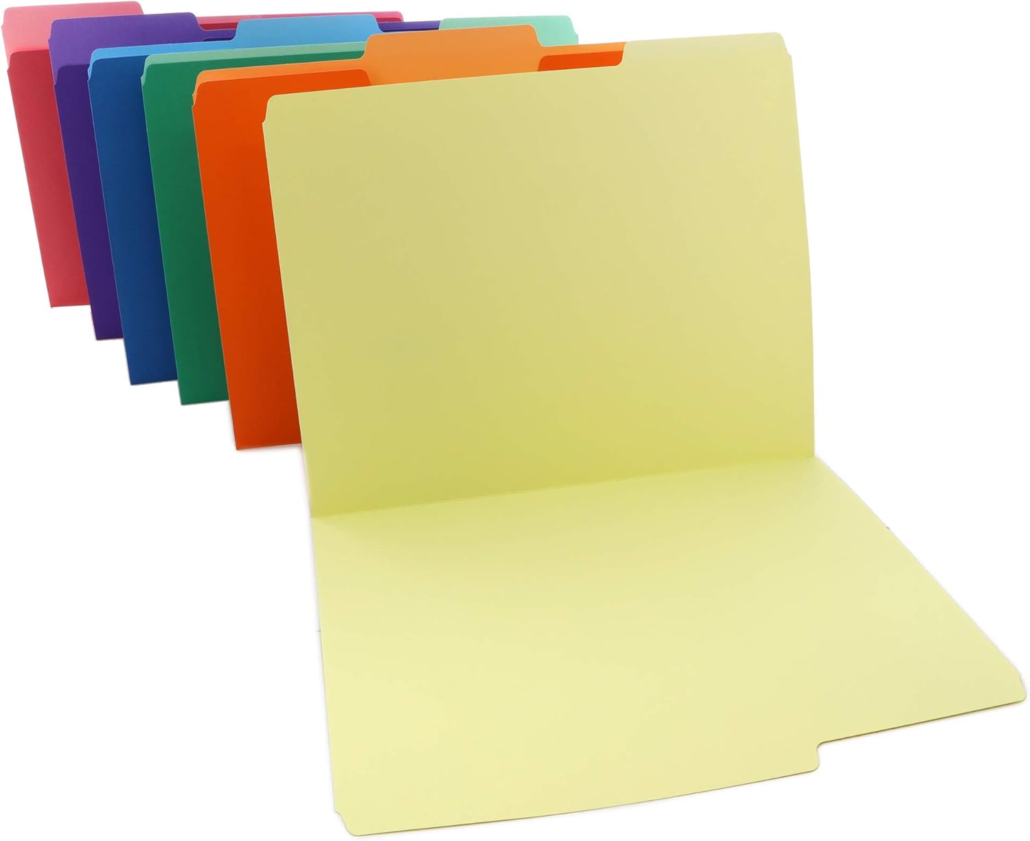 BAZIC 1/3 Cut Letter Size Manila File Assorted Color Folder, Tabs Left Right Center Positions Holders, Easy Organize Storage Files Document, Office Home Teacher Business (6/Pack), 1-Pack : Office Products