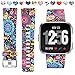 Maledan for Fitbit Versa Bands, Water Resistant Breathable Strap Wristbands for Fitbit Versa Fitness Smart Watch, Colorful Jellyfish, Small