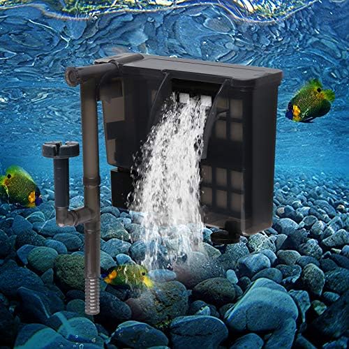 MuchL Fish Tank Filter for 20-50 Gal, Universal Hang-on Aquarium External Power Filter with 3M Power Cable, Fresh Water Oxygen Pump Filtration Device with Built-in 2 Groups Forced Filter Box