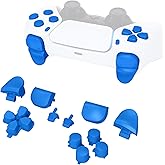 eXtremeRate Replacement D-pad R1 L1 R2 L2 Triggers Share Options Face Buttons, Blue Full Set Buttons Compatible with ps5 Controller BDM-010 & BDM-020