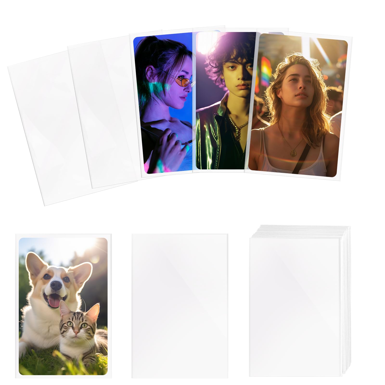 Photo 1 of 400 Pcs Kpop Photocard Sleeves 58×89mm Clear Photo Card Sleeves PVC Free & Acid Free Photocards Holder for Kpop Albums Photo Cards