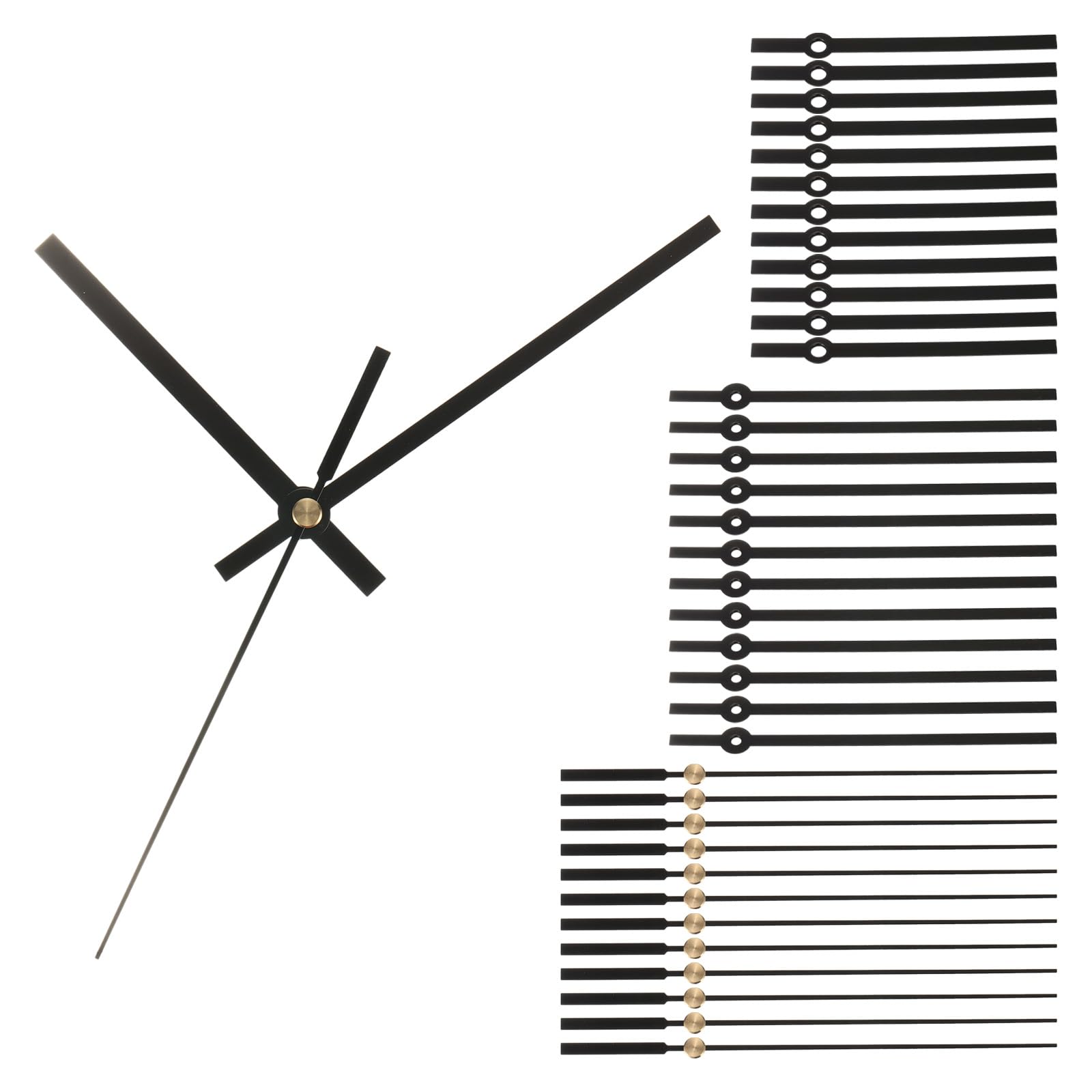 PATIKIL Replacement Clock Hands Kit, 12 Set Replacement Clock Hands Kits Clock Mechanism Movement Aluminum Wall Clock Hands Parts Replacement for Wall Clock Repair DIY, Black, A06