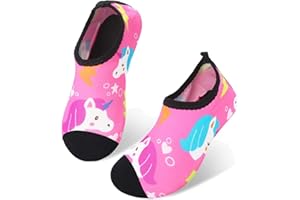 JIASUQI Kids Boys and Girls Summer Athletic Water Shoes Aqua Socks for Beach Swimming Pool