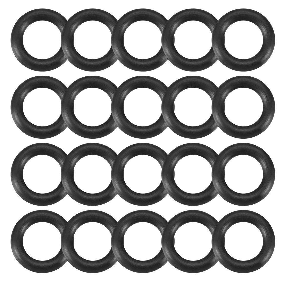 sourcingmap Nitrile Rubber O-Rings, 10mm OD 6.2mm ID 1.9mm Width, Metric Sealing Gasket, Pack of 20