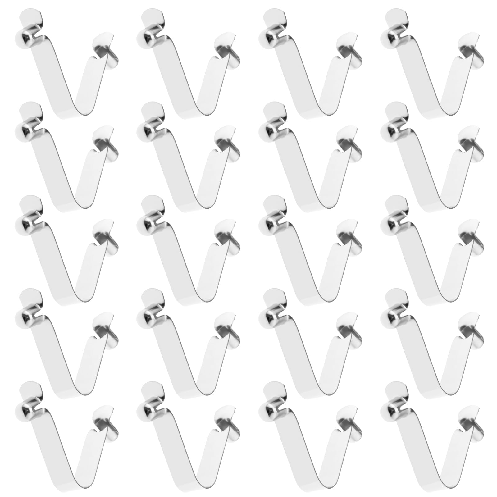 Create idea 20PCS Kayak Paddle Snap Spring Clips 6mm Push Button Spring Clip for Kayak Paddle Tent Pole Manganese Steel Silver (Double Button)