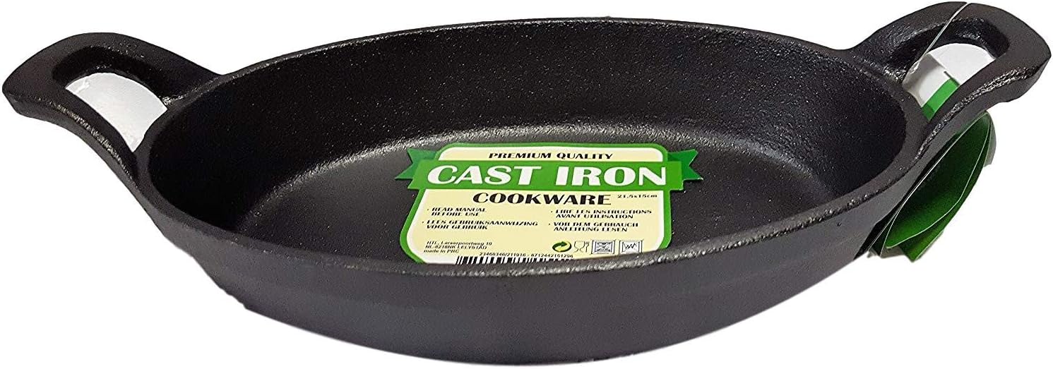 Zimmermann24de Kleine runde Pfanne 20 cm Gusseisen Ofenschale Grillpfanne Auflaufform gusseiserne Minipfanne