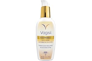 Vagisil Itch Protect Daily Creme with Prebiotic Oatmeal, Fragrance-Free Protective Formula with Shea Butter and Sunflower Oil, pH Balanced Fast-Absorbing Moisturizer, Hypoallergenic, 2 oz