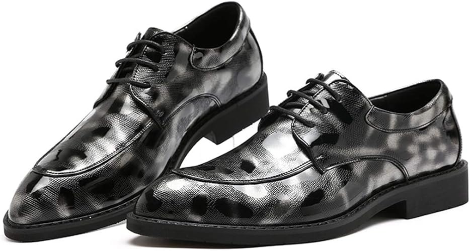 Amazon 幸福マーケット ビジネスシューズ エナメル靴 メンズ 皮靴 外羽根 レースアップ 紳士靴 オペラシューズ 花柄 お洒落 ポインテッドトゥ ウォーキング ローカット 大きいサイズ 幅広い 革靴 軽量 防臭 防水 滑り止め 靴 四季通用 ローファー スリッポン