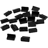 20 Pcs Black Rubber USB A Type Female Anti Dust Plugs Stopper Cover